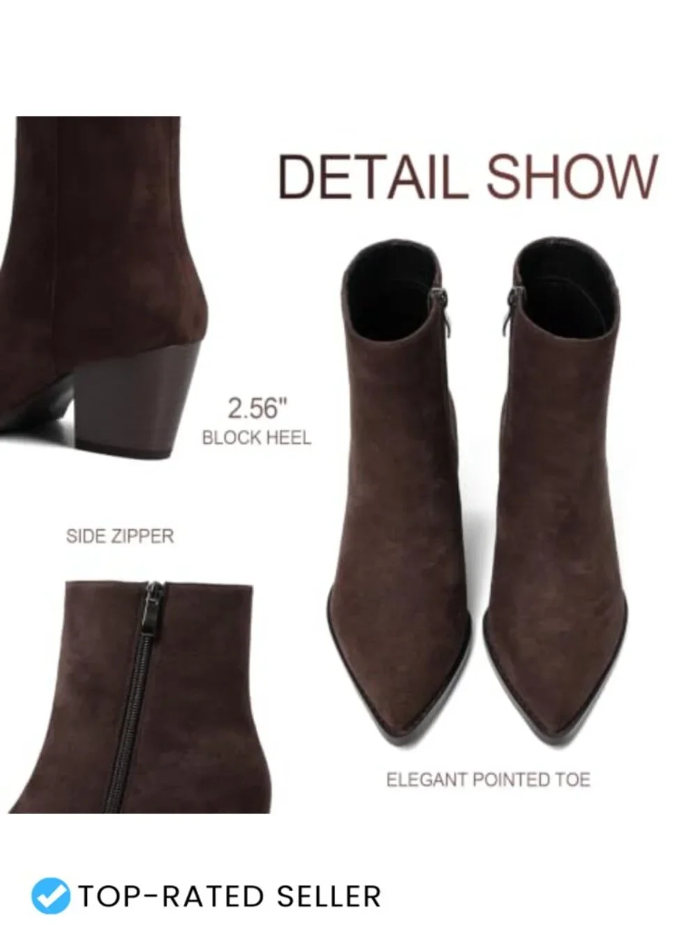 Faux Suede Ankle Booties for Women 2.56